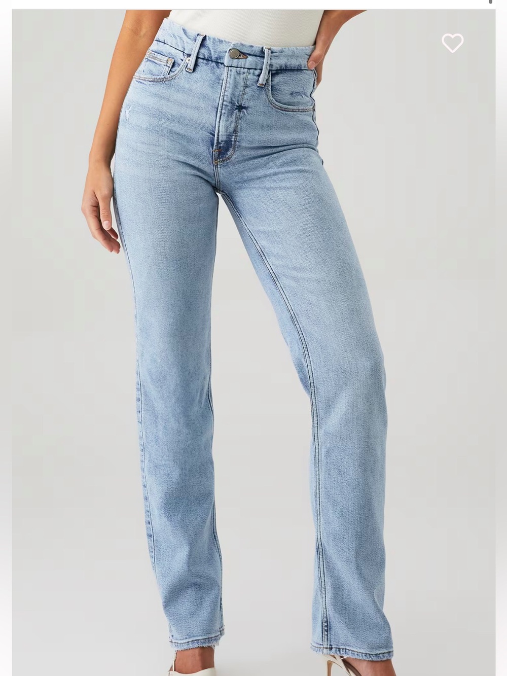Good American Straight Leg Jeans in Light Blue